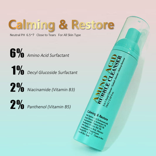 Luxury Amino Acid Lash Extension Bubble Shampoo/Extra Gentle /Eyelash Eyelid and Face Foming Cleanser 75ml Oil-Free