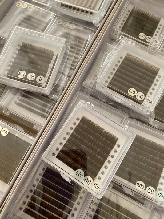 0.05mm Dark Chocolate Brown Color Lashes 【 8-lines】