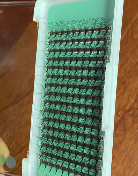 7D - 0.07mm Slim/Pointy Root Medium Stem Premade Fans 16 lines NO-Logo 160 fans【Sale】