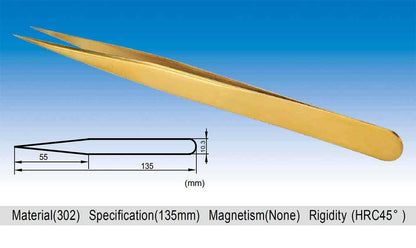 STRAIGHT Super Steel Tweezer | Anti-magnetic | Ultra-high precision hardness and durability