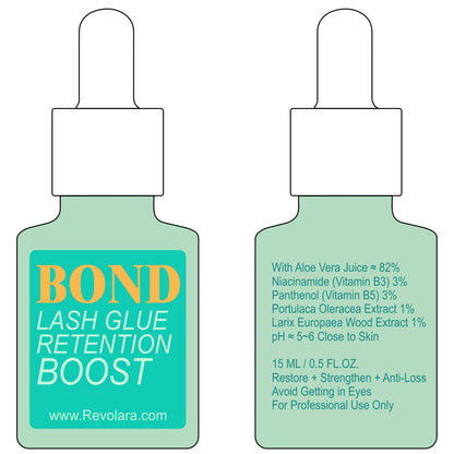 Lash Glue BOND, Glue Speed Accelerant/ Booster- Apply on lashes after extension【with Vitamin B3 & B5】Restore+Strengthen+Anti-loss