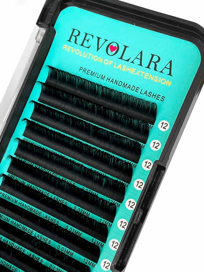 Cashmere Matte Faux Mink Deep Black Individual Lash Extensions 【0.03mm 16-lines】【CLEARANCE SALE】Black Box Lashes Are Curlier Than White box lashes