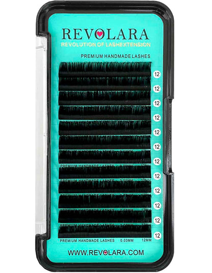 Cashmere Matte Faux Mink Deep Black Individual Lash Extensions【0.05mm 12-lines】【Black Box Lashes are Curlier】CLEARANCE SALE