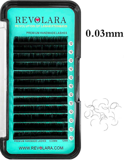 Cashmere Matte Faux Mink Deep Black Individual Lash Extensions 【0.03mm 12-lines】CLEARANCE SALE