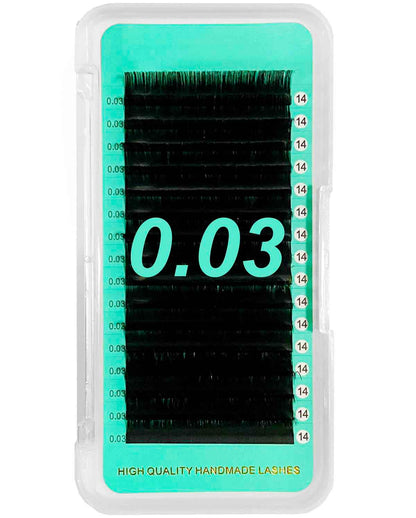 Cashmere Matte Faux Mink Deep Black Individual Lashes 0.03mm Mega Volume 【16-lines】J curl & B curl