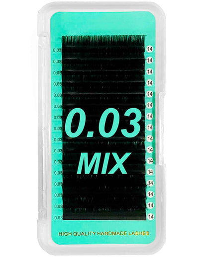 Cashmere Matte Faux Mink Deep Black Individual Lashes 0.03mm Mega Volume 【16-lines No-logo】