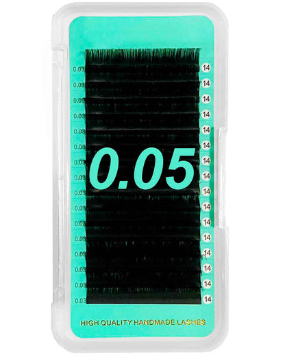 Cashmere Matte Faux Mink Deep Black Individual Lash Extensions【0.05mm Volume 16-lines No-logo】Mixed Length