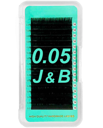 Cashmere Matte Faux Mink Deep Black Individual Lash Extensions【0.05mm Volume 16-lines No-logo】Mixed Length