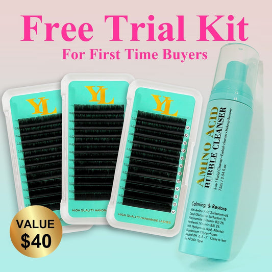 【FREE SAMPLE SET】Cashmere Matte FauxMink Deep Black Lashes 3 Trays  + Shampoo 75ml【First Time Buyer and Lash Artists ONLY 】