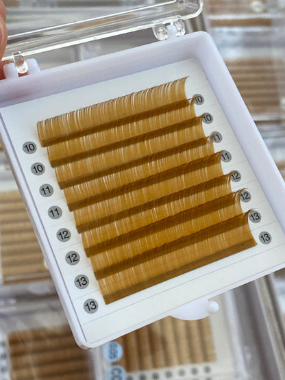 Honey Amber Color Lashes 【 8-lines】