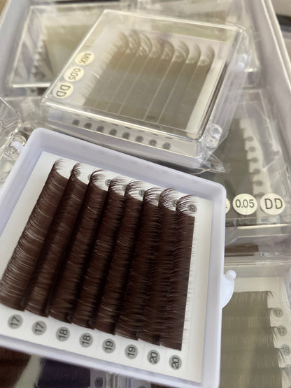 Espresso Brown-Black Color Lashes  【 8-lines】