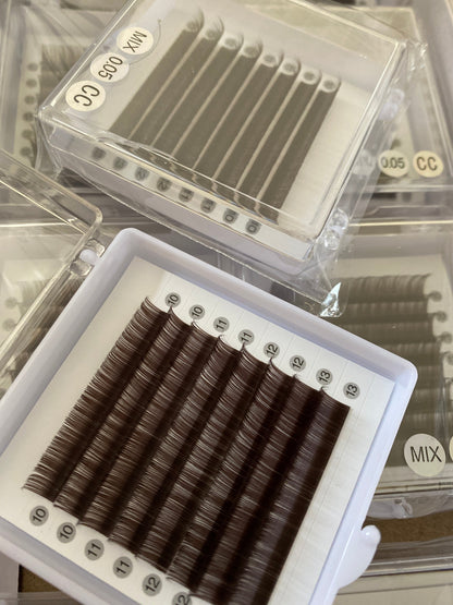 Espresso Brown-Black Color Lashes  【 8-lines】