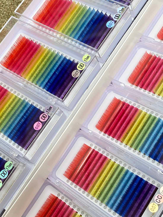 0.07mm Mixed Color Lashes 16 lines NO-Logo 【sale】