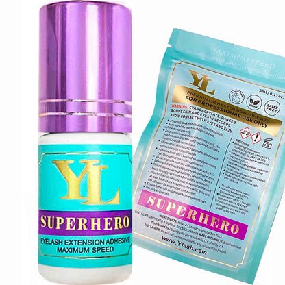 SUPERHERO 0.5-1 Second Fast Drying -EXTRA STRONG- LONG RETENTION 8 weeks Eyelash Extension Glue/Adhesive 【For low to medium humidity】