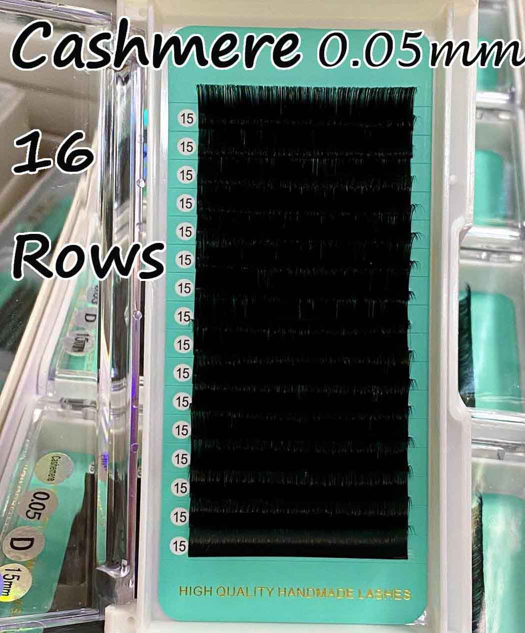 Cashmere PRO Extra Matte Deep Black Lashes 0.05mm【16-lines No-logo】【Best Quality Ever】