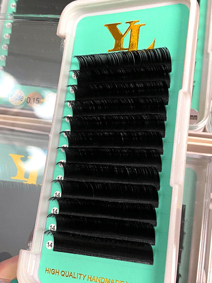 Flat lashes/ Ellipse eyelashes 【Regular Shine Dark Black】 0.15mm - 8 to 18mm Clearance Sale
