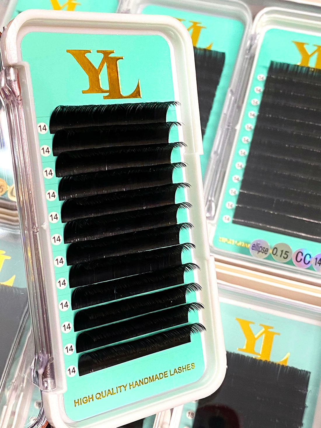 Flat lashes/ Ellipse eyelashes 【Regular Shine Dark Black】 0.15mm - 8 to 18mm Clearance Sale